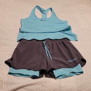 Bauer athletic shorts & matching tank top size medium